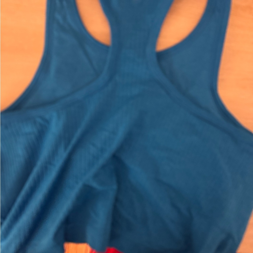 Blue Ribbed Tank Top - Picture 2 of 3